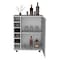 Tuhome Wick Bar Cart with Integrated Wine Storage. Spacious Cabinet and Smooth Rollers-White MLB9079 - alternate 3